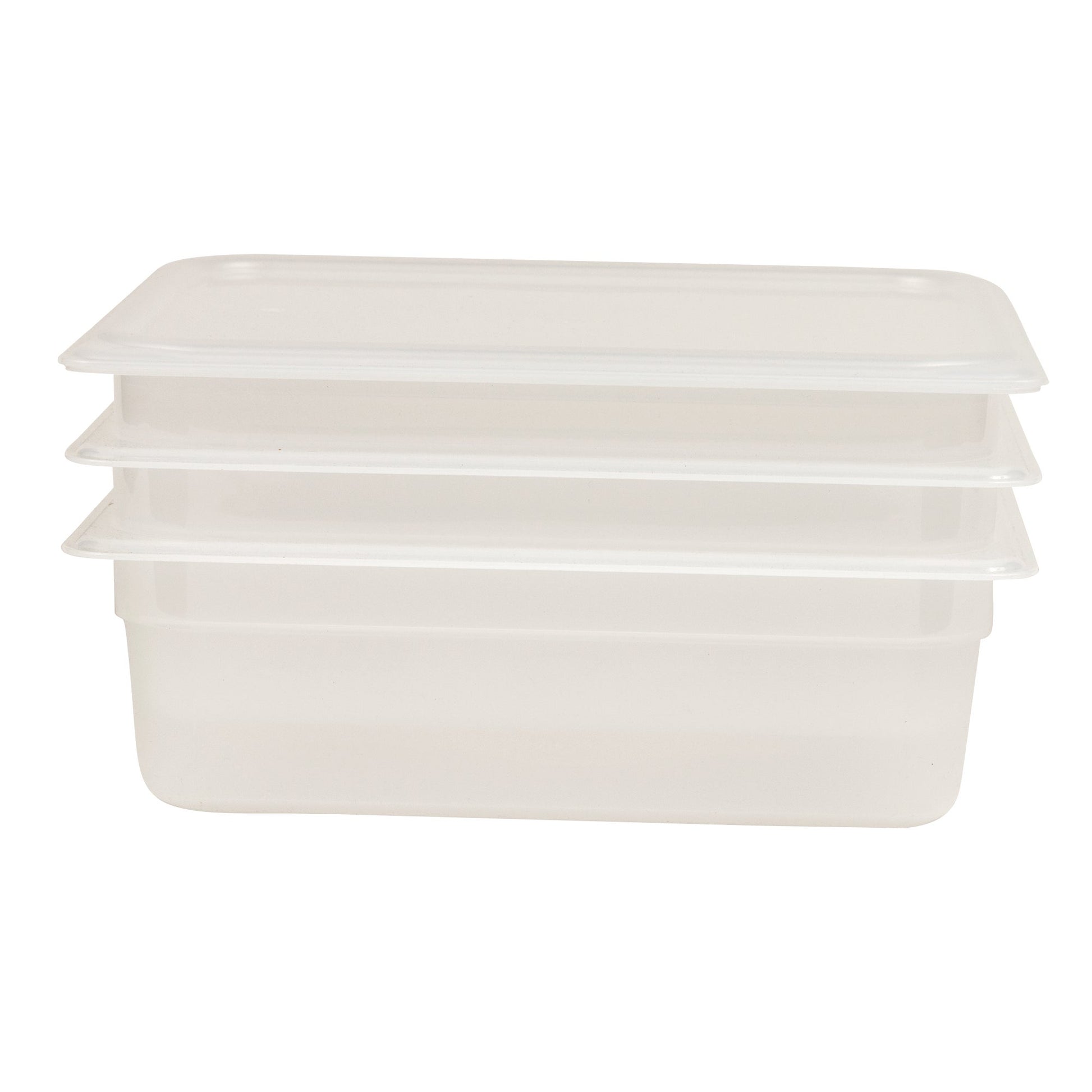 Cambro 4-in Half-size Translucent Deep Pan with Cover, Pack of 3 - image 1