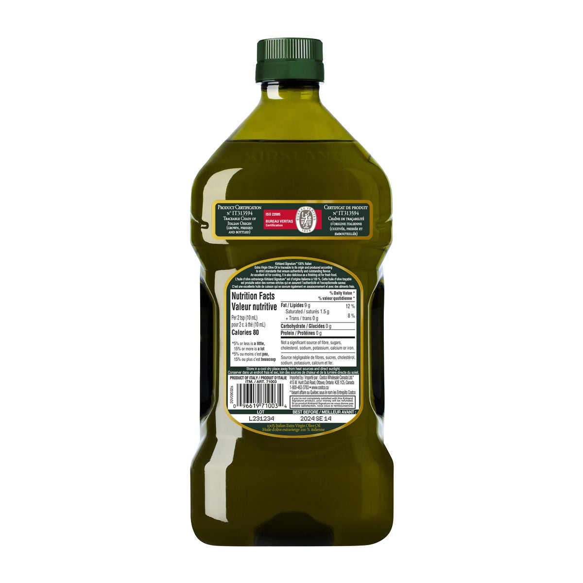 Kirkland Signature Extra Virgin Olive Oil, 2 L - image 2