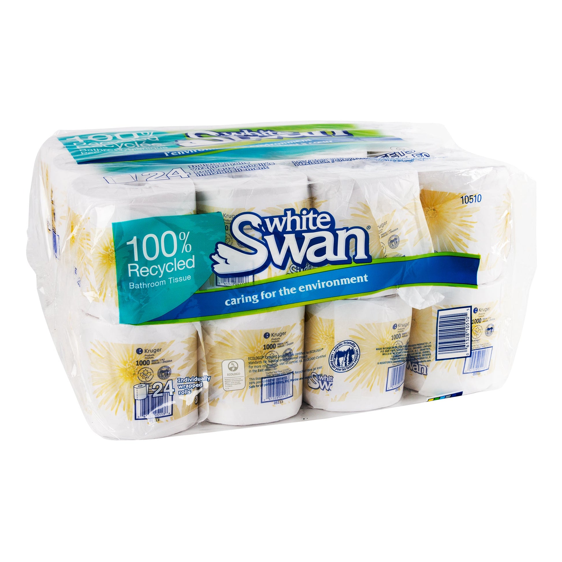 White Swan 1-ply Individually Wrapped Bathroom Tissue Rolls, Pack of 24 - image 2