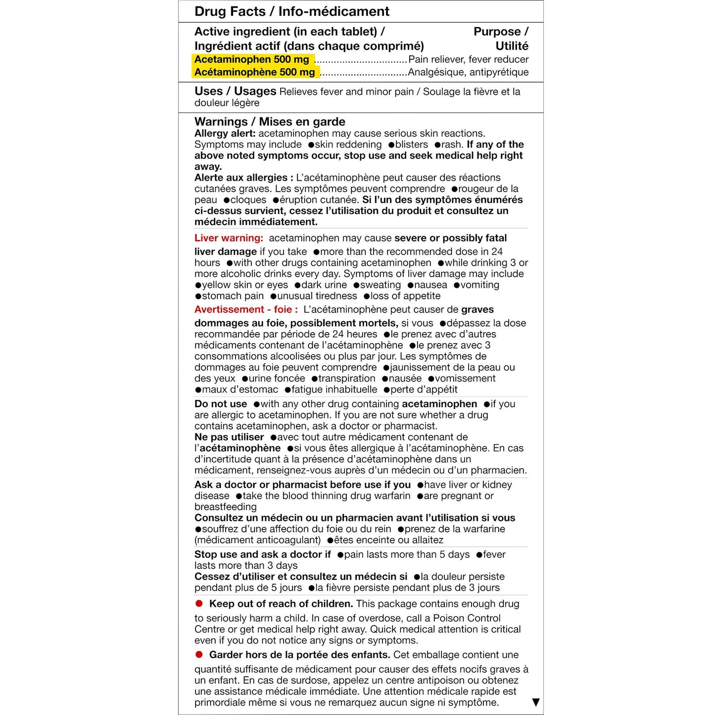 Kirkland Signature Acetaminophen Easy Tab 500mg, 400 tablets - image 2