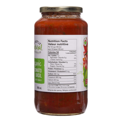 Simply Natural - Organic Tomato Basil Pasta Sauce, 3 x 880 mL - image 3
