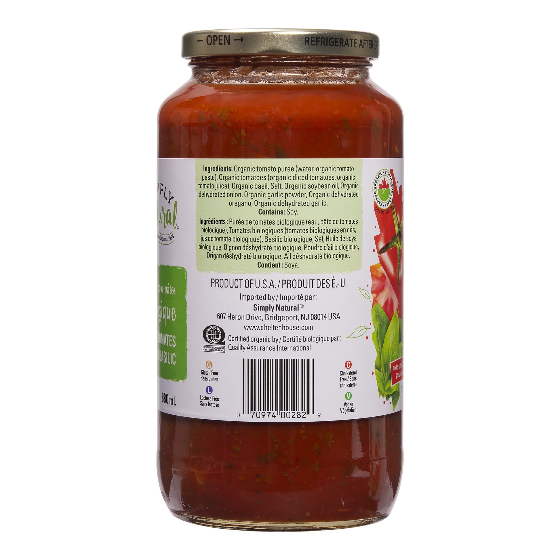Simply Natural - Organic Tomato Basil Pasta Sauce, 3 x 880 mL - image 2