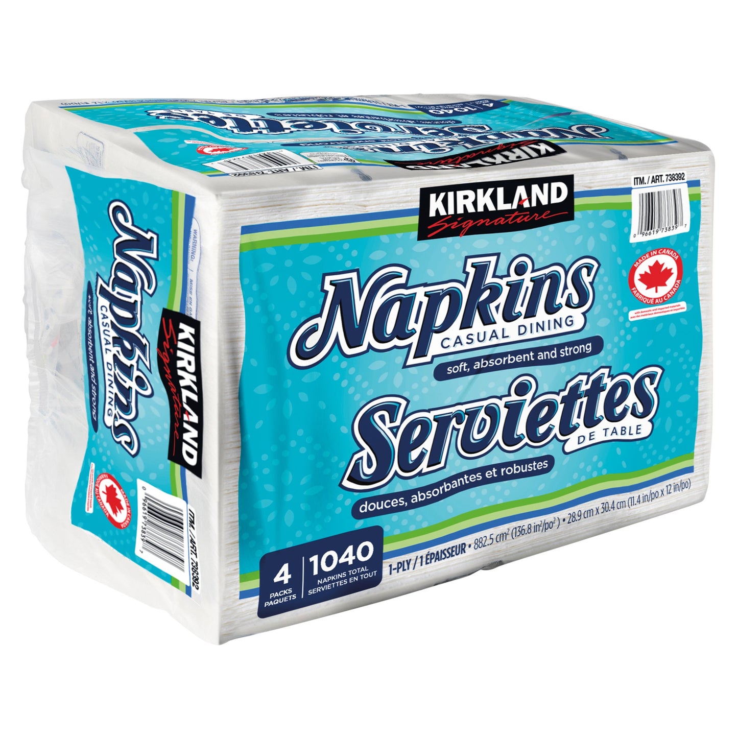 Kirkland Signature Napkins, 4 packs of 260 - image 1