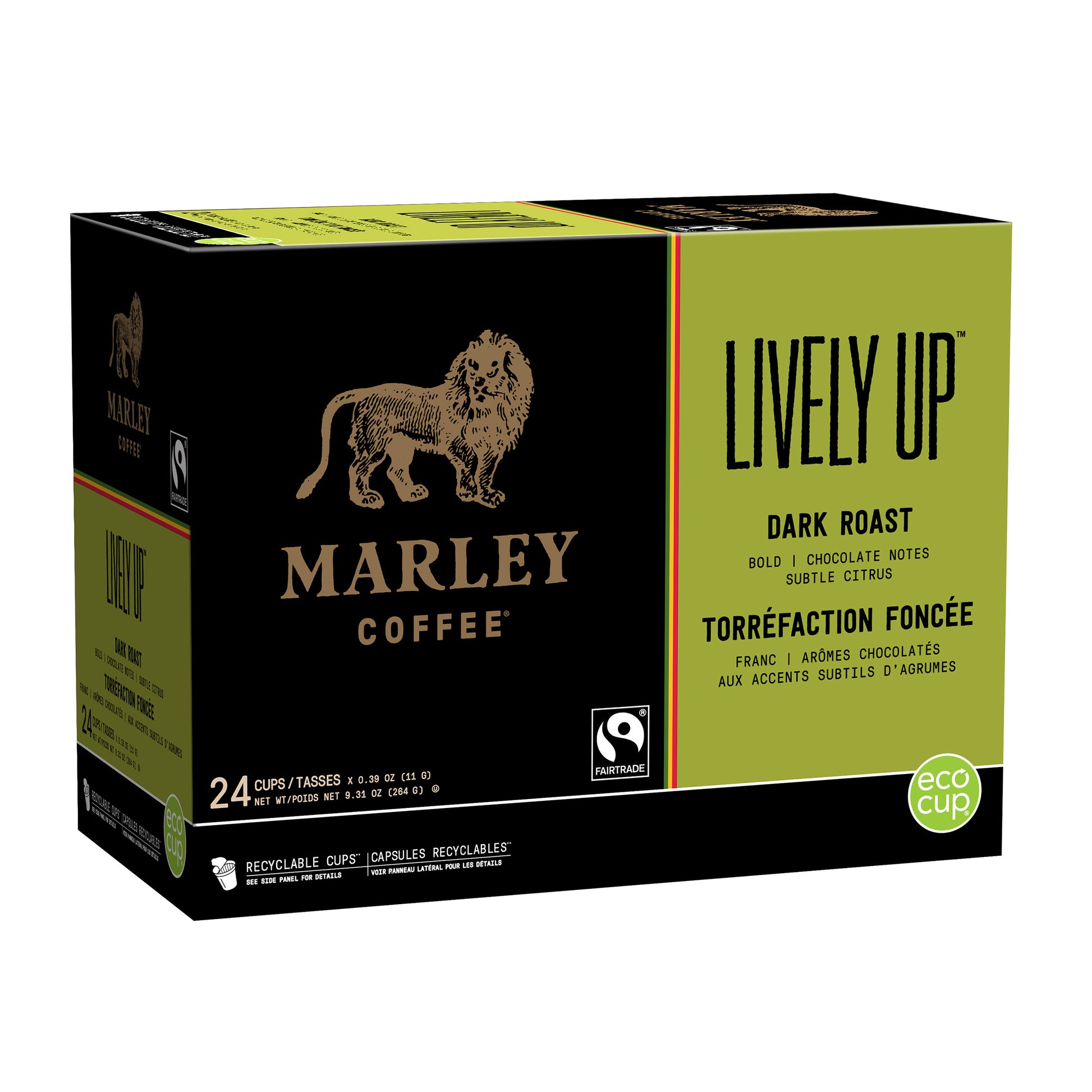 Marley Coffee Lively Up Dark Roast Fairtrade Coffee K Cup Pods, 96-count - image 3