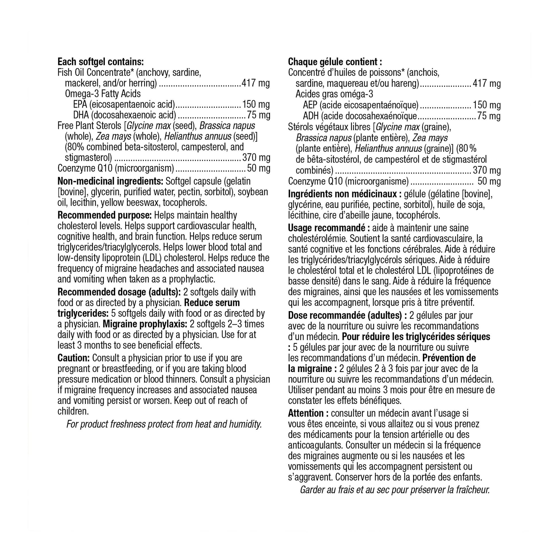 webber naturals Omega-3 & CoQ10 with Plant Sterols - 200 Softgels - image 2