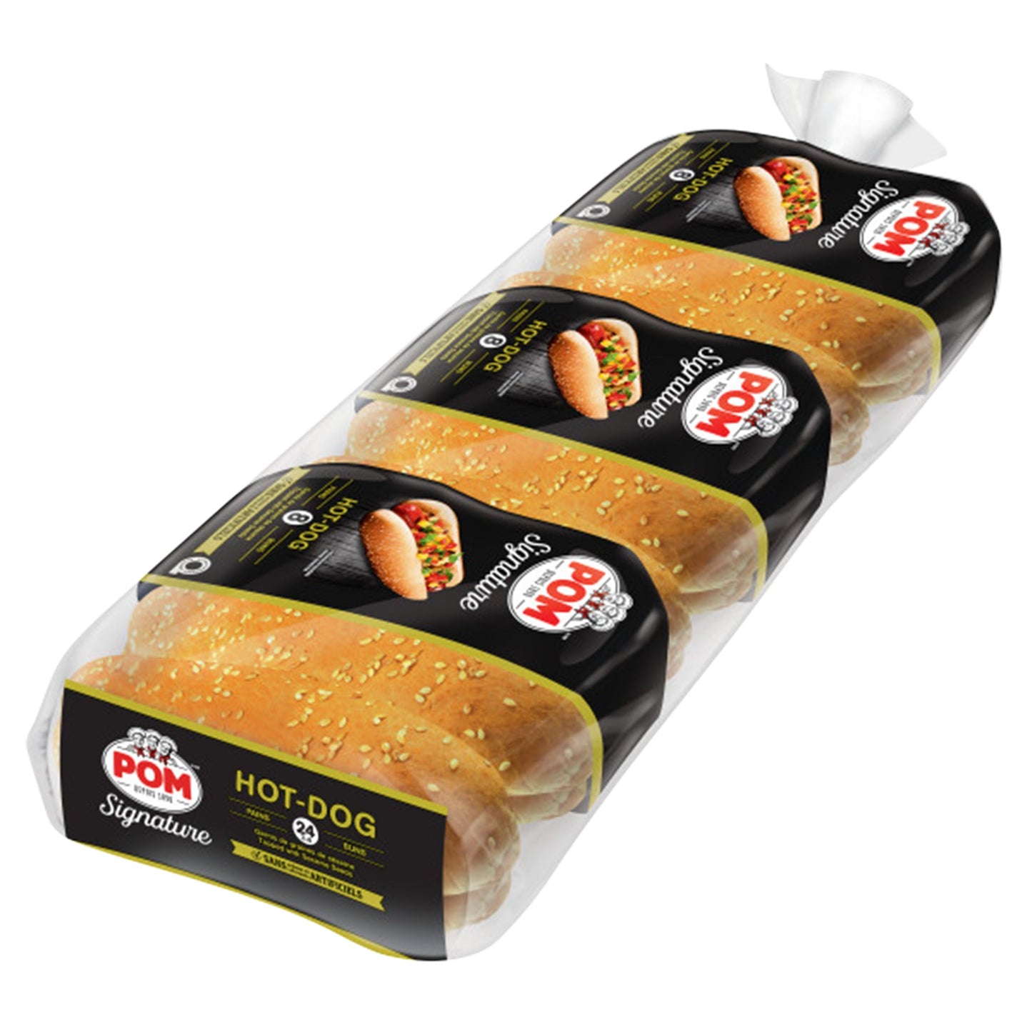 POM Signature Sesame Hot Dog Buns, 3 packs of 8 - image 1