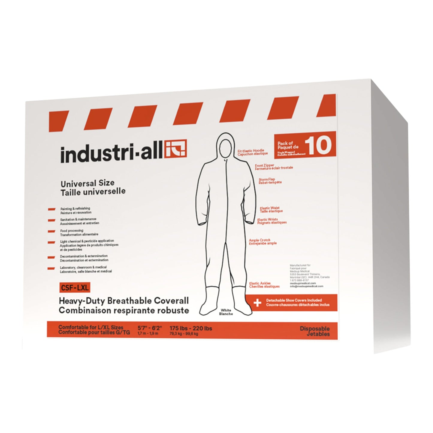 Heavy-duty breathable coverall, case of 10 pcs - image 2
