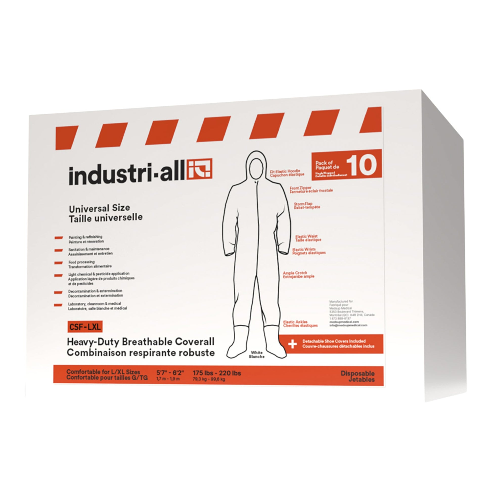 Heavy-duty breathable coverall, case of 10 pcs - image 2