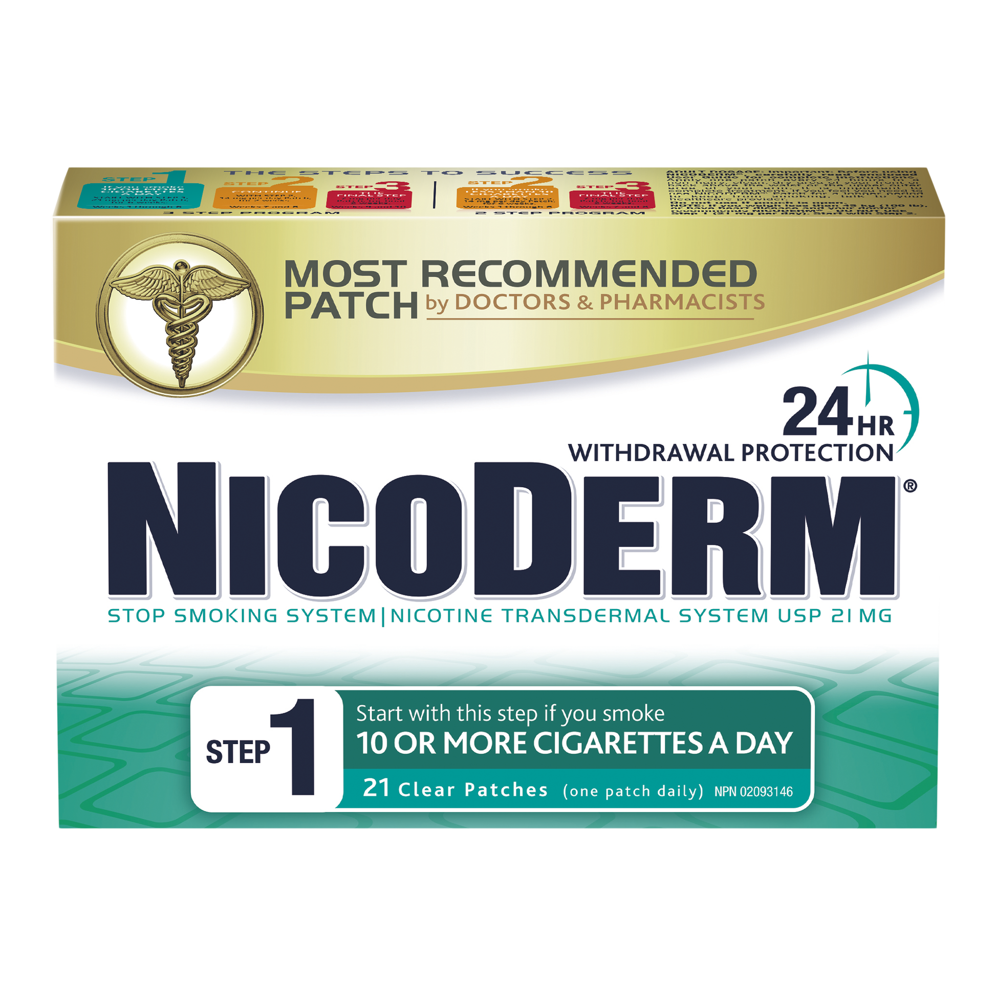 NicoDerm Step 1 21mg, 21 Clear Patches - image 1