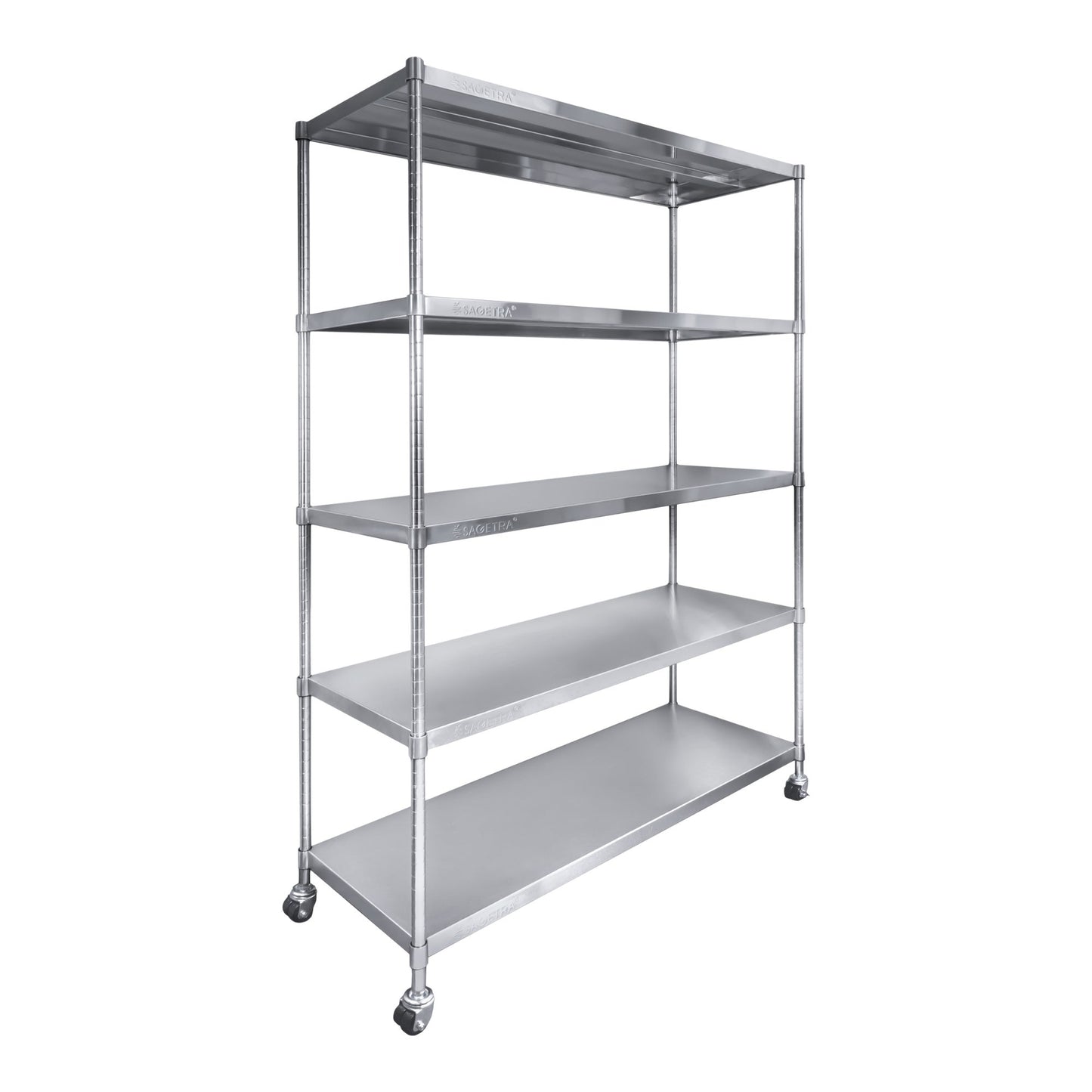 Stainless Steel Shelving On Double Wheels 5 Shelves,  NSF certified - image 1