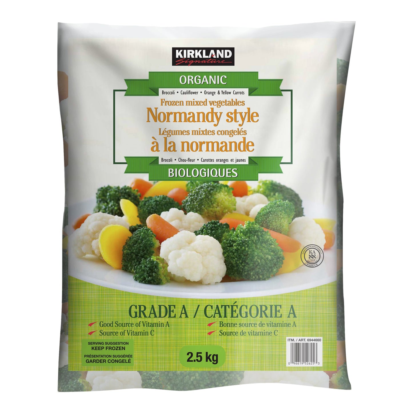 Kirkland Signature Frozen Organic Normandy-style Mixed Vegetables, 2.5 kg - image 1
