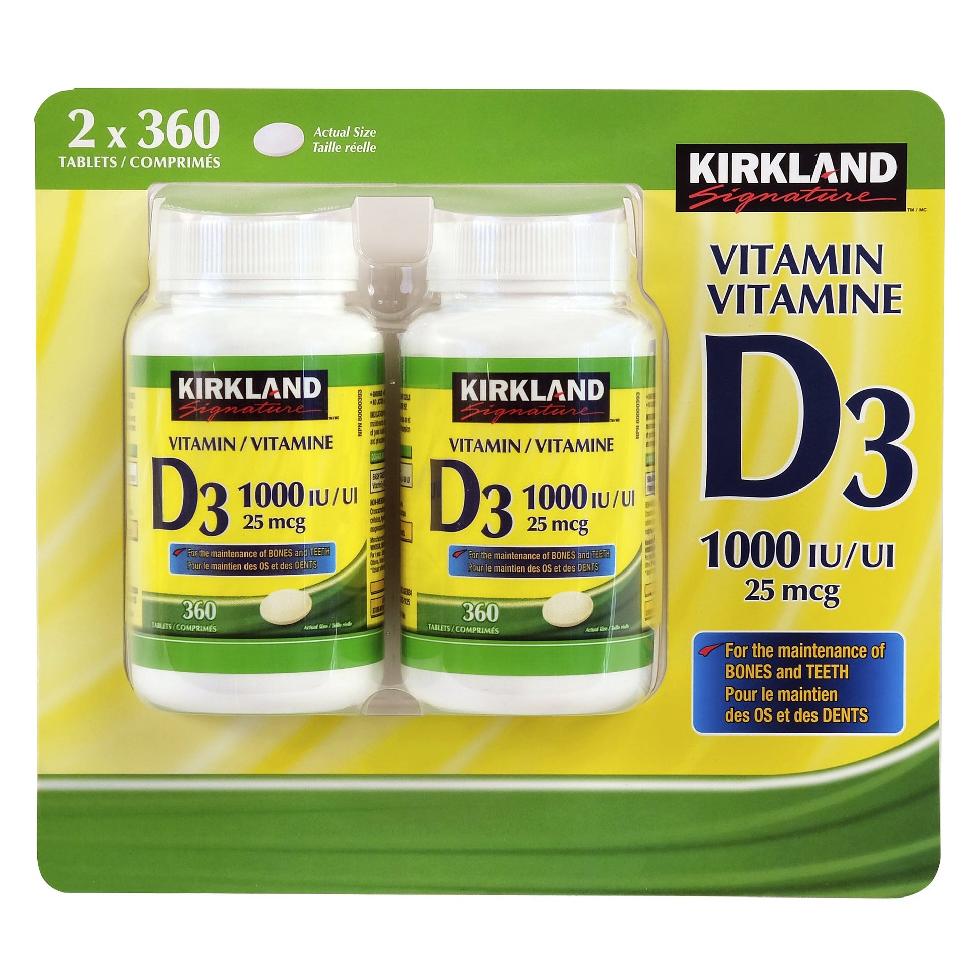 Kirkland Signature Vitamin D3 1,000 IU, Pack of 2 - image 2