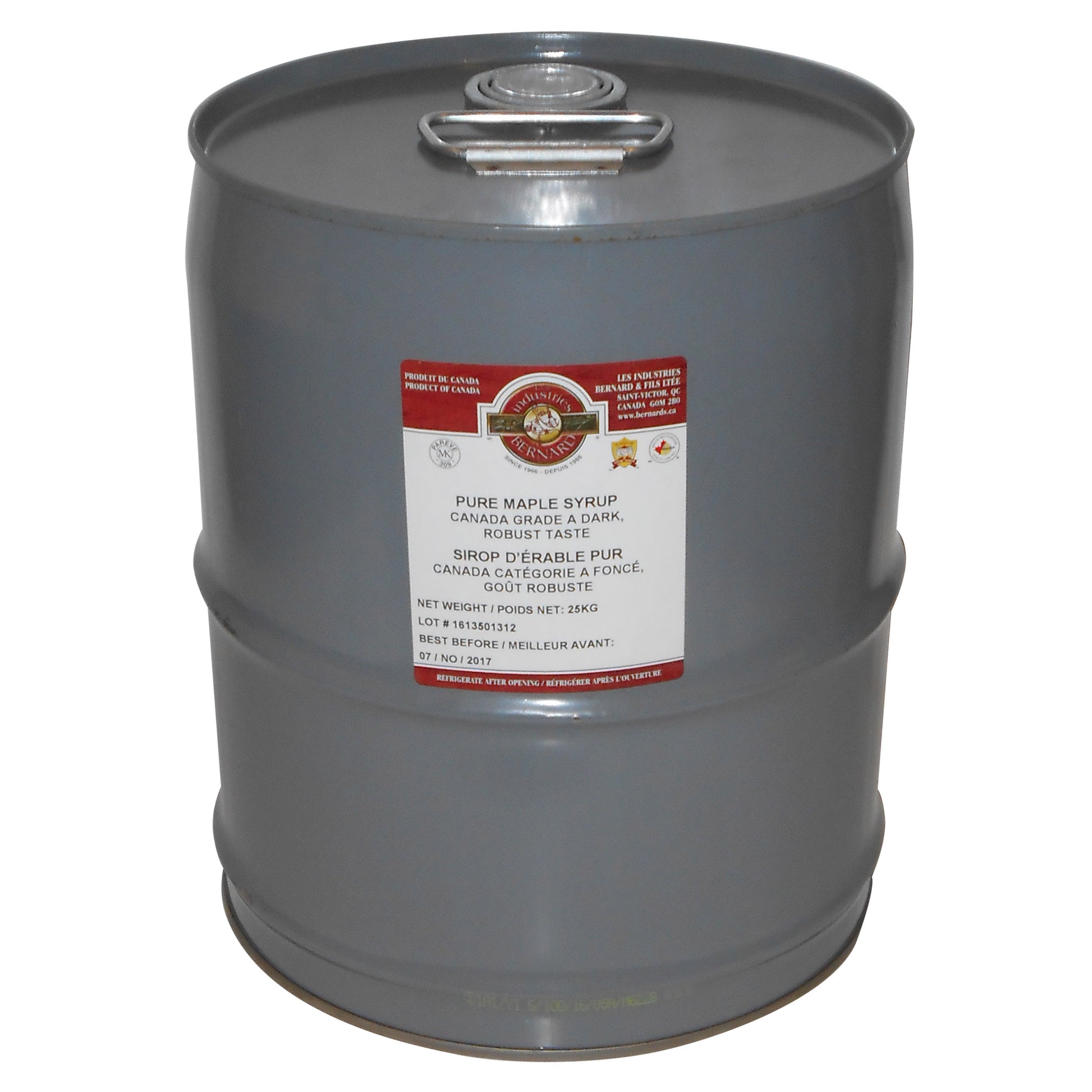 BERNARD Canada Grade A Dark, Robust Taste Maple Syrup, 25 kg - image 1