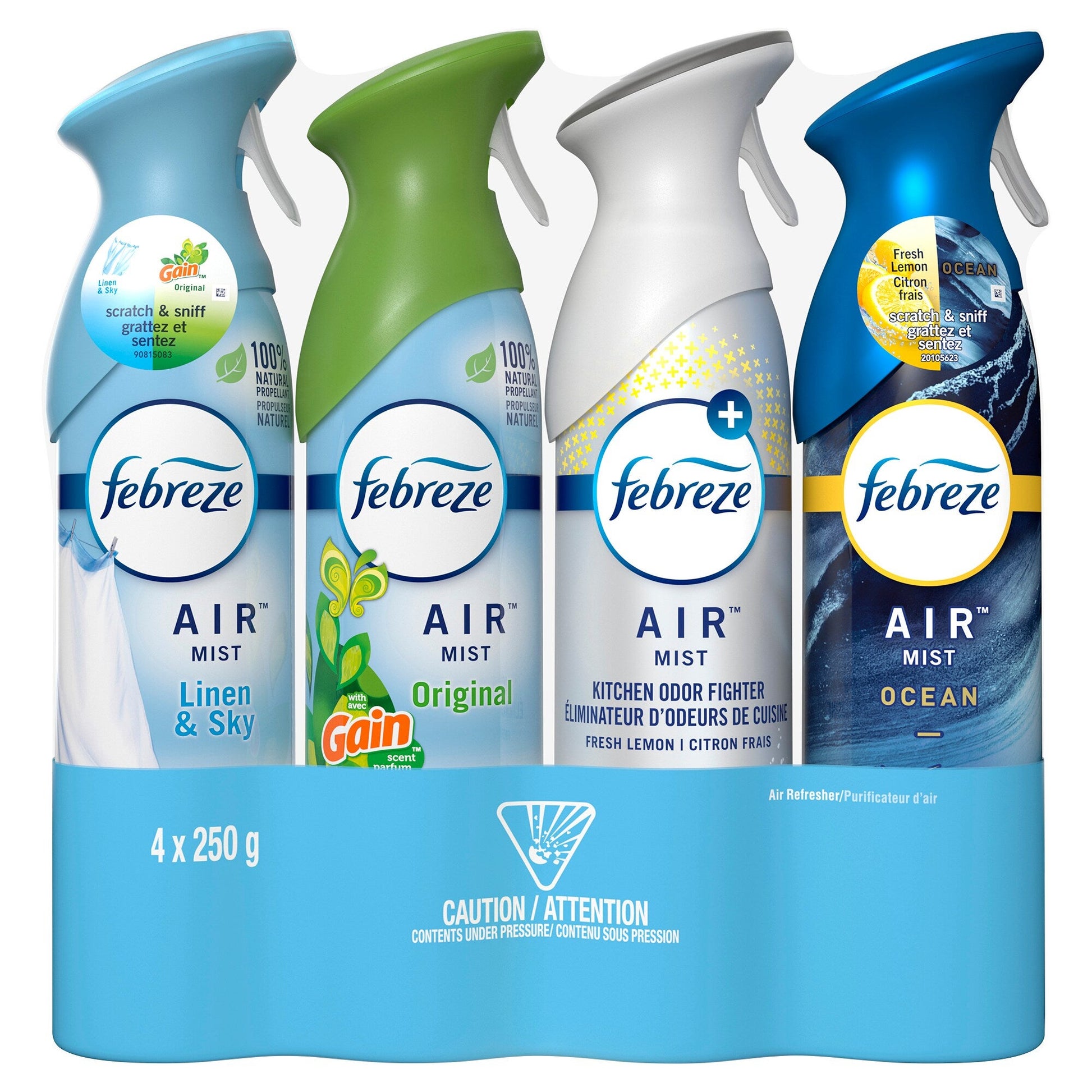 Febreze Air Linen/Gain/ Lemon/Ocean, 4 x 250 g - image 1