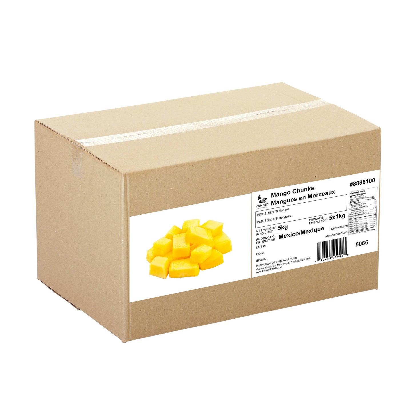 Fennec Frozen Mango Chunks, 5 x 1 kg - image 1