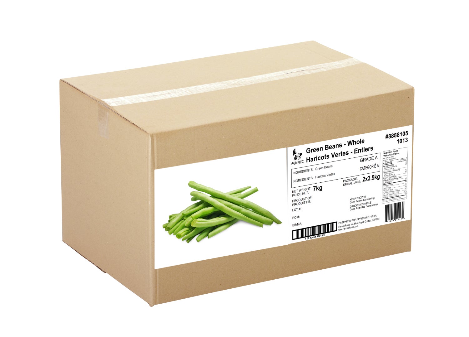 Fennec Frozen Whole Green Beans, 2 x 3.5 kg - image 1