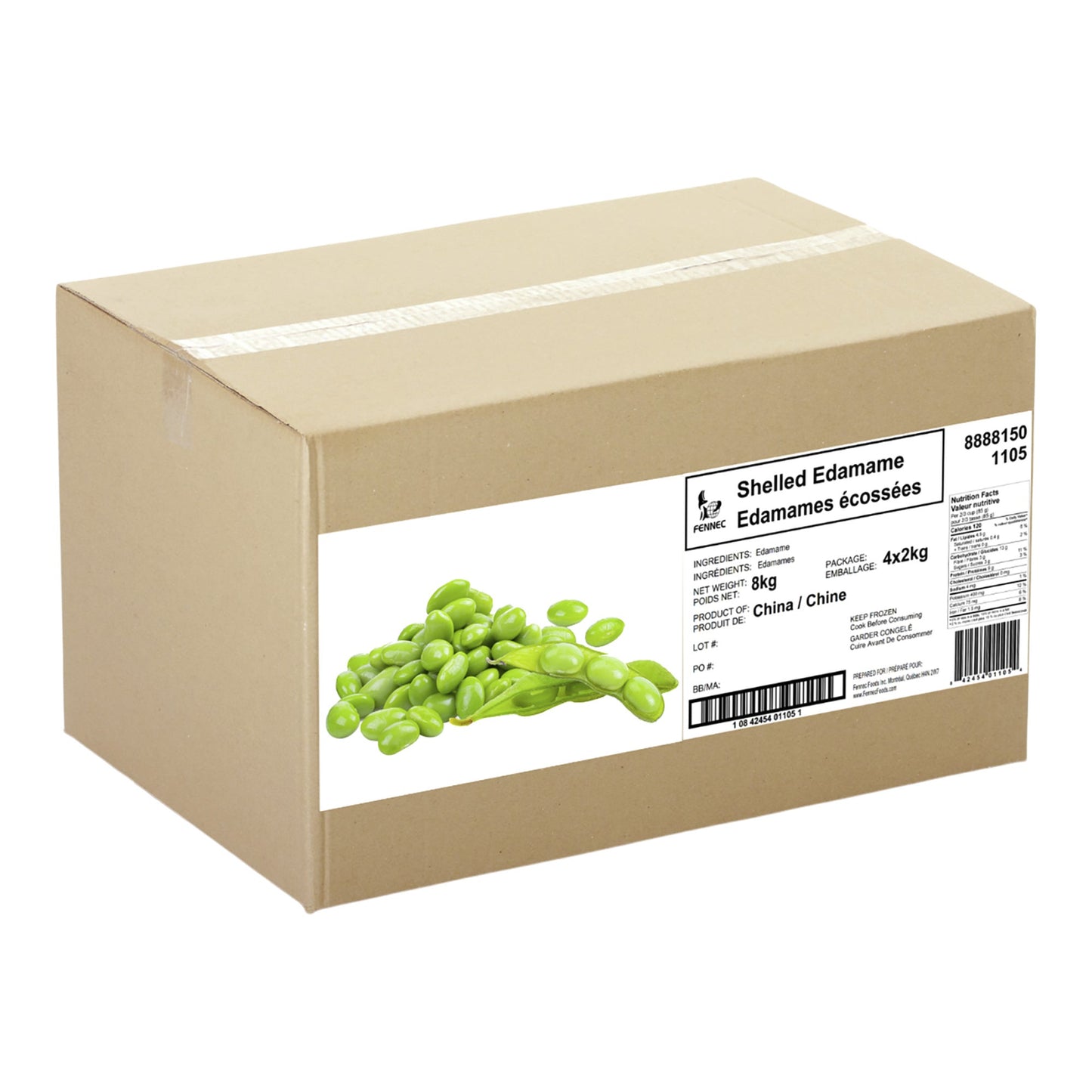 Fennec Shelled Edamame, 4 x 2 kg - image 1