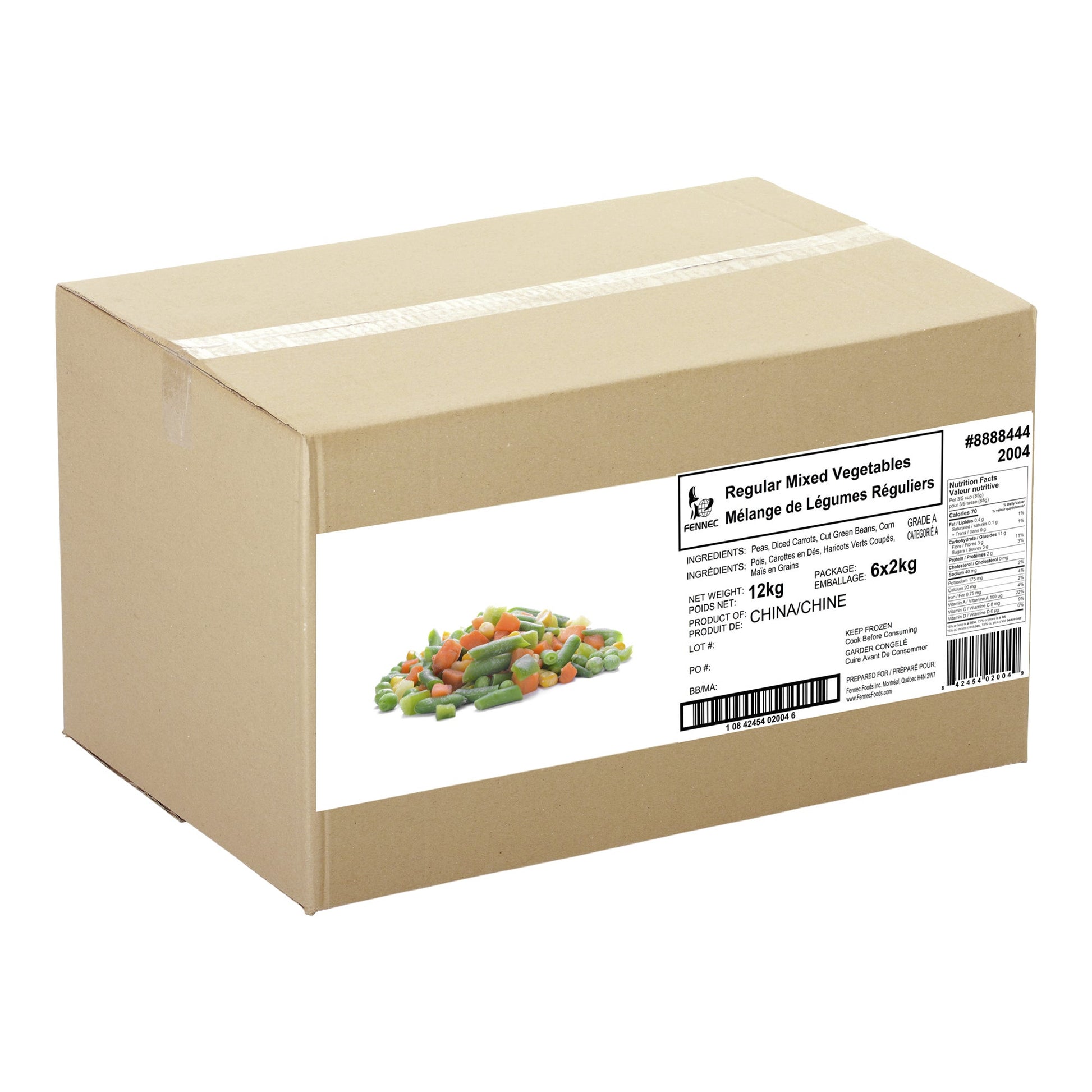 Fennec Frozen Mixed Vegetables, 6 x 2 kg - image 1
