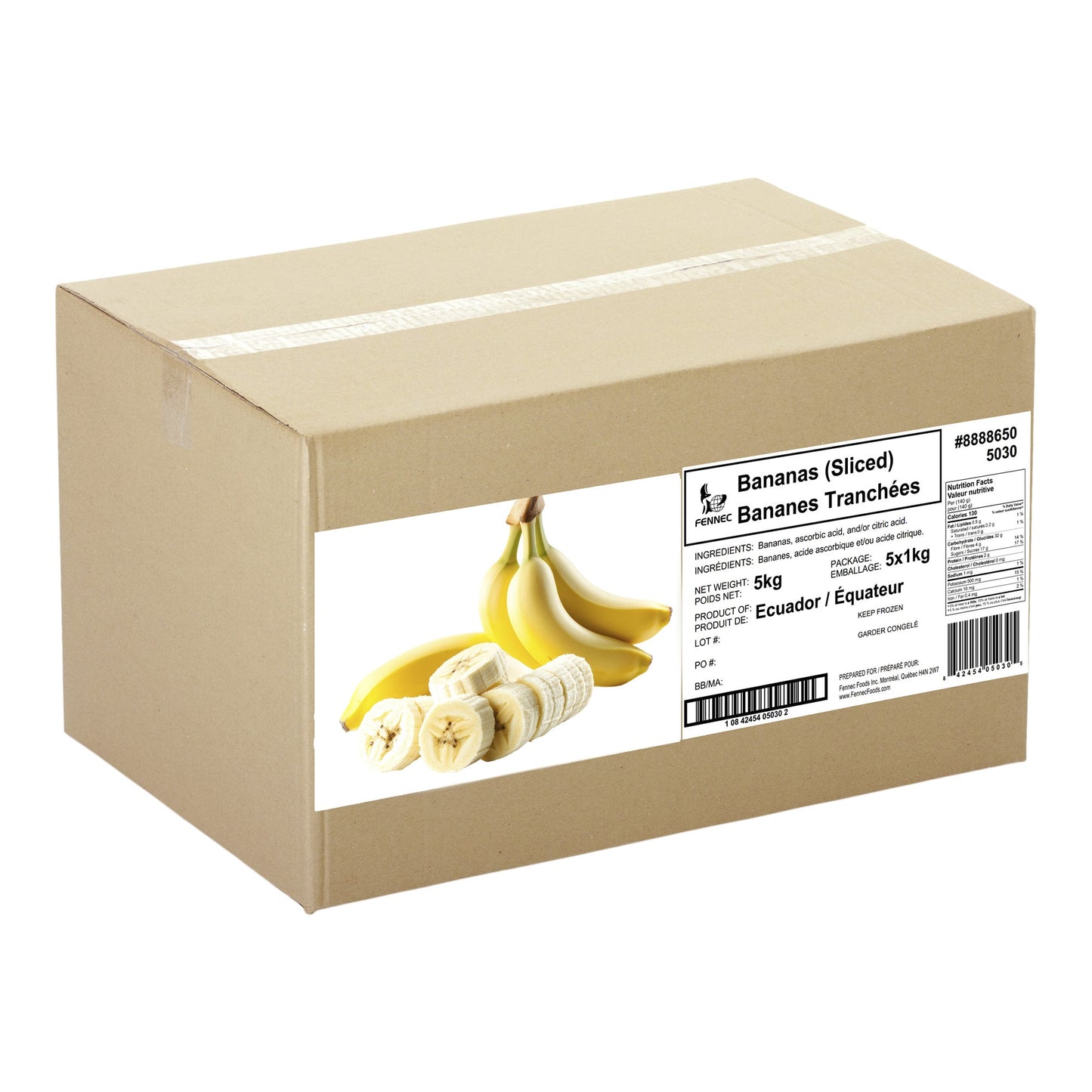 Fennec Sliced Bananas, 5 x 1 kg - image 1
