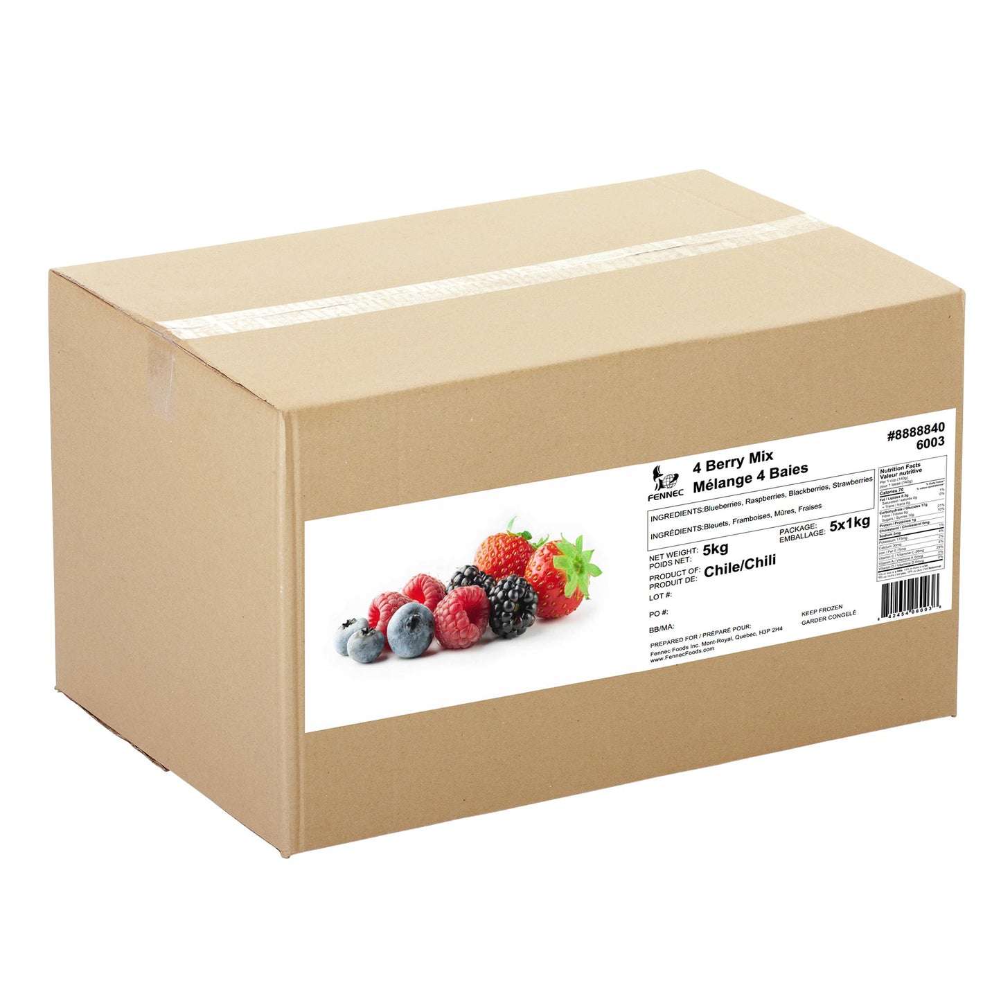 Fennec Frozen Four Berry Mix, 5 x 1 kg - image 1