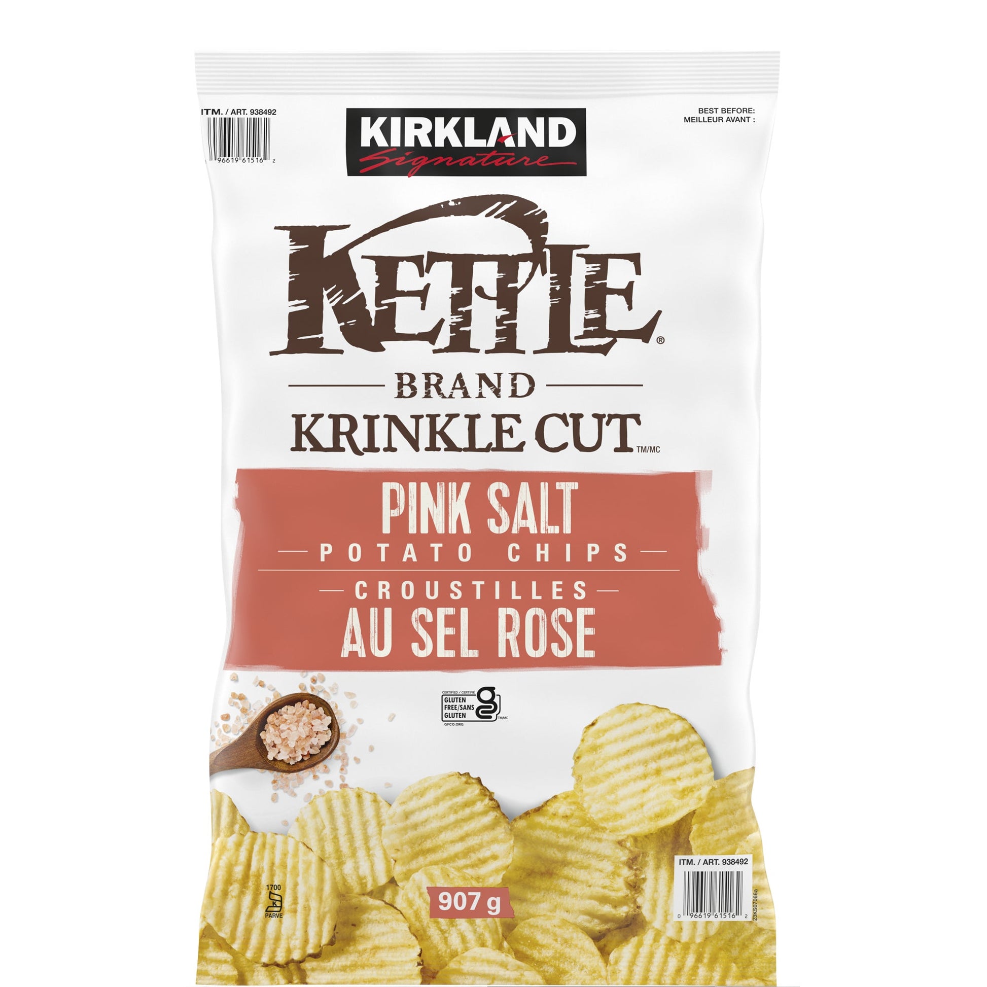 Kirkland Signature Kettle Brand Pink Salt Potato Chips, 907 g — product image