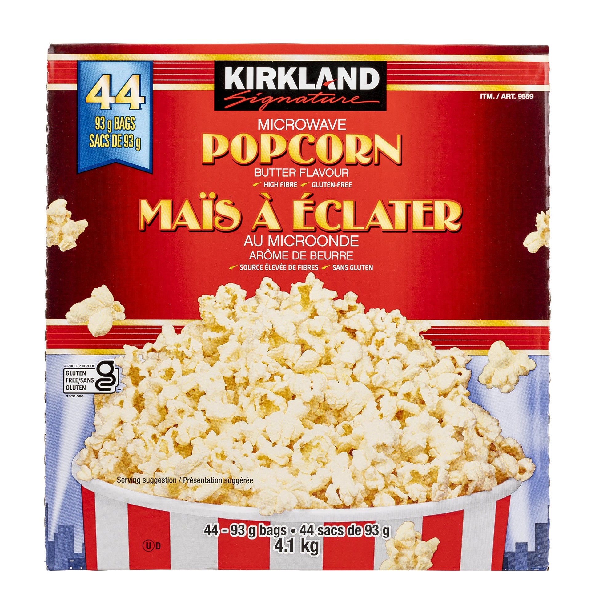 Kirkland Signature Microwave Butter Popcorn, 44-count — product image