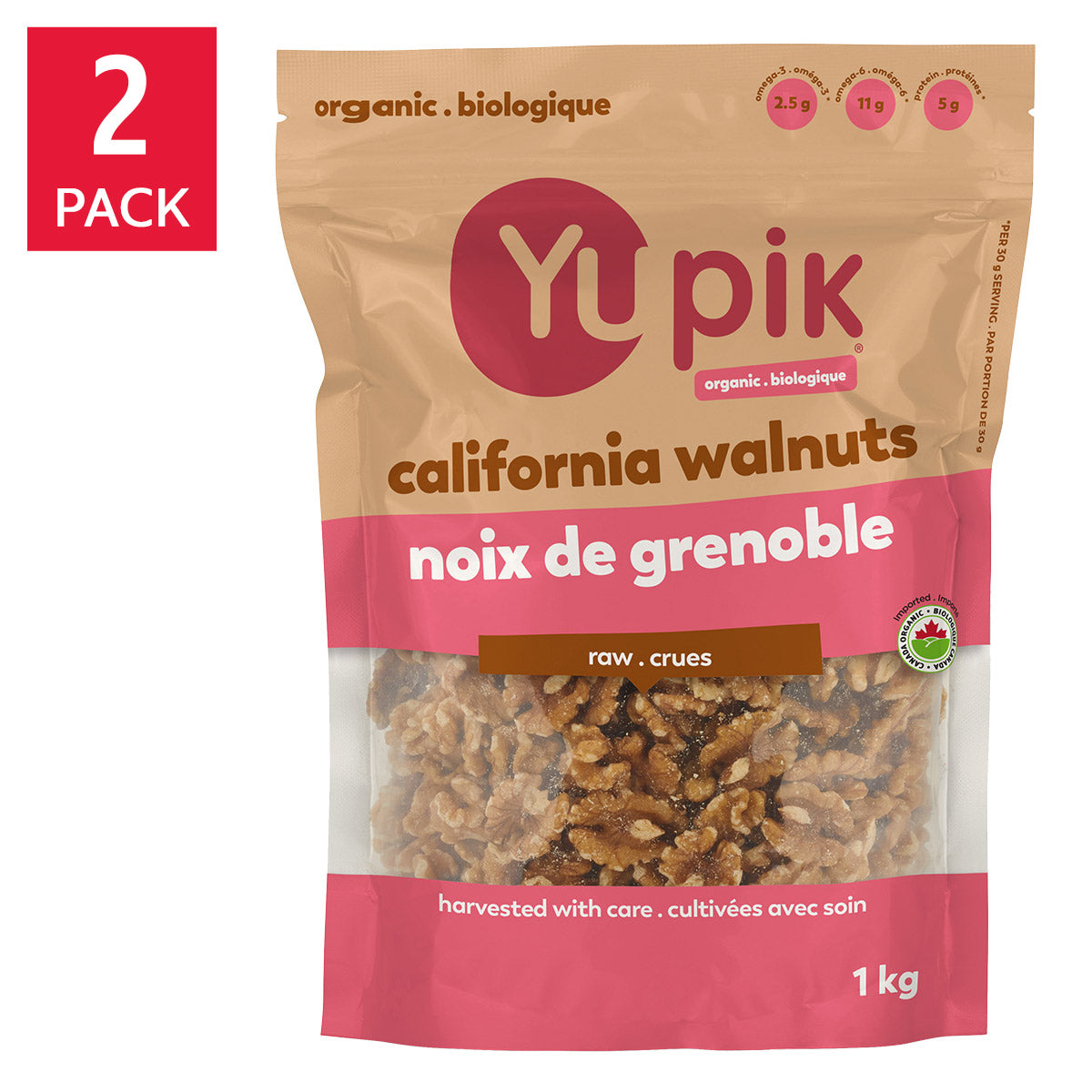 Yupik Organic Walnuts, 2 × 1 kg - image 1