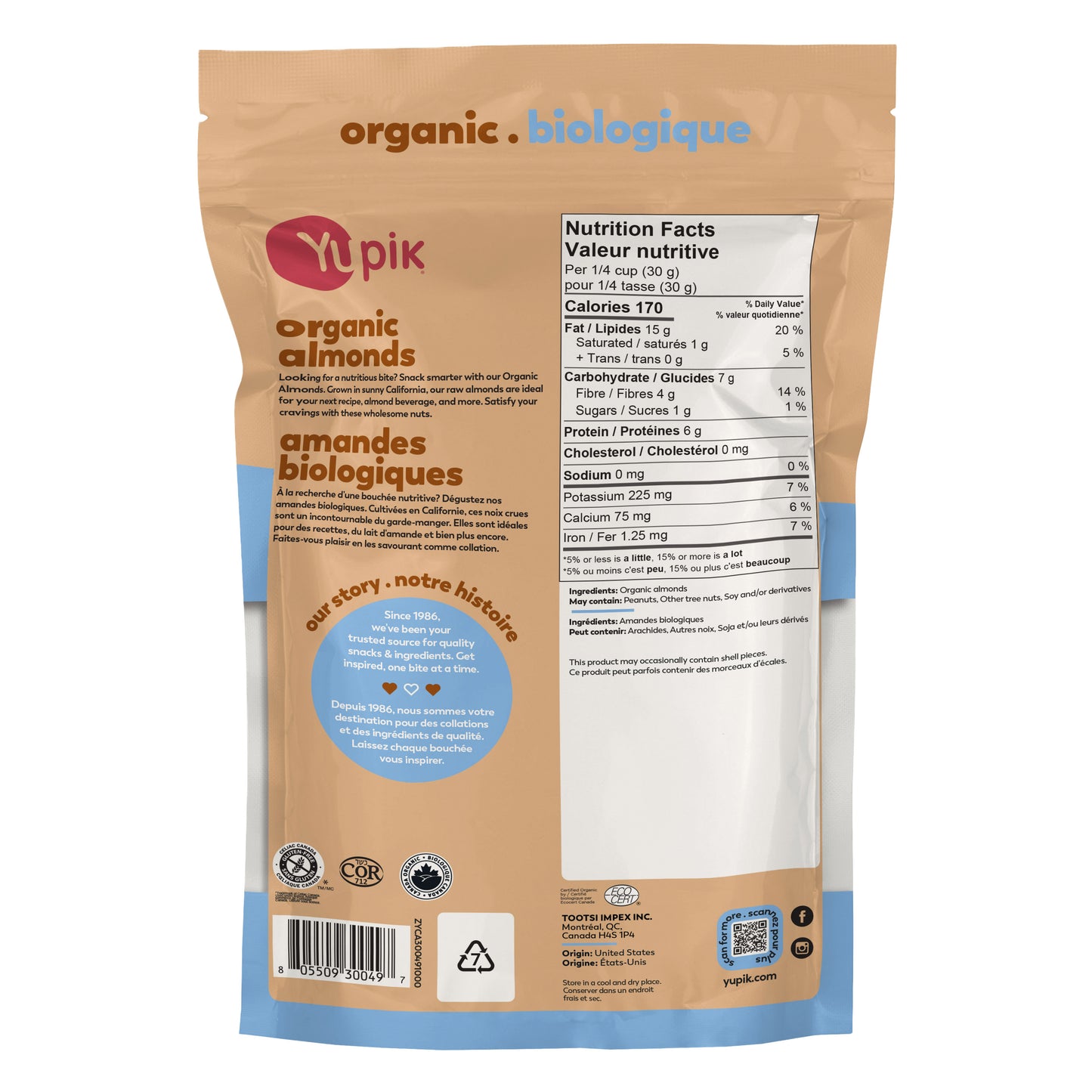 Yupik Organic Raw Almonds, 3 × 1 kg - image 2