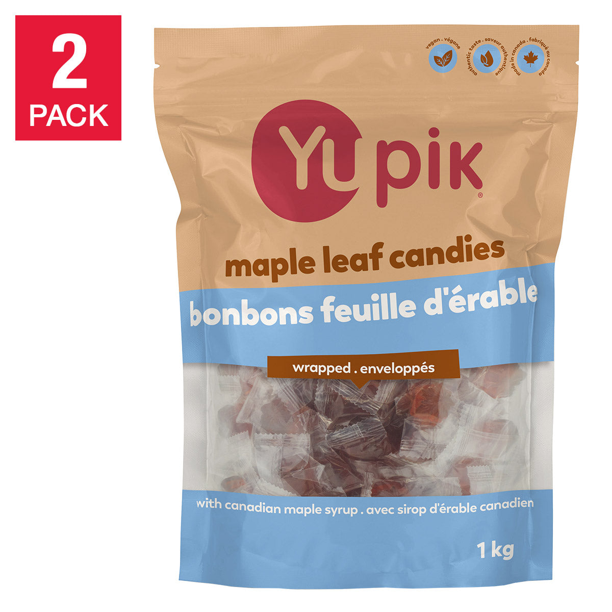 Yupik Pure Maple Leaf Syrup Candies, 2 × 1 kg - image 1