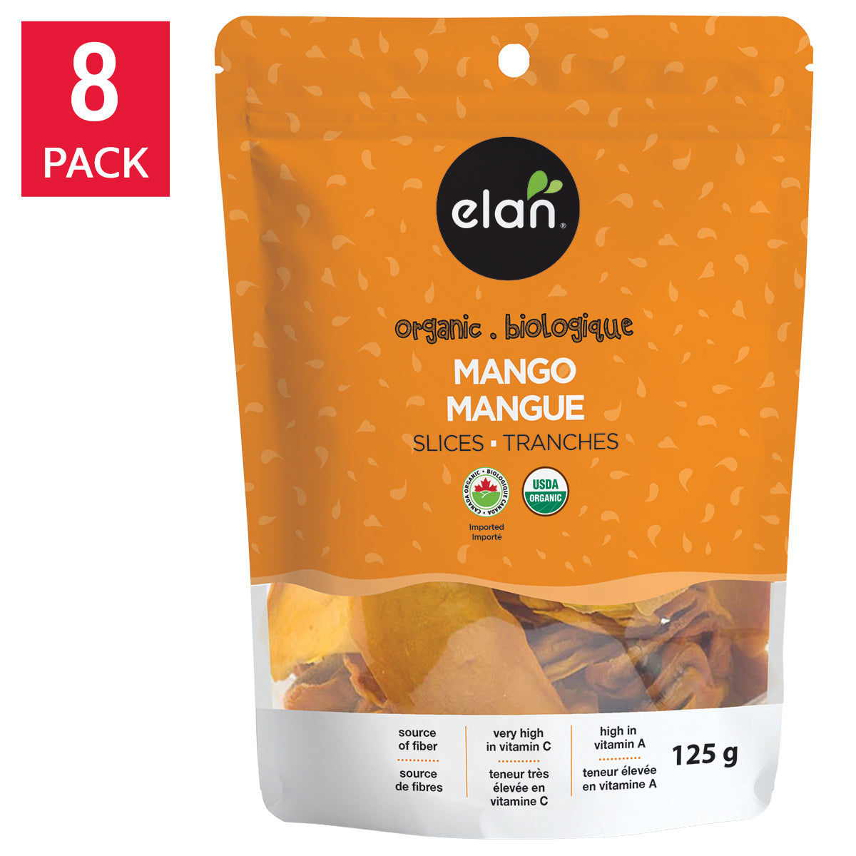Elan Organic Mango Slices, 125 g (0.28 lb), 8-pack - image 1