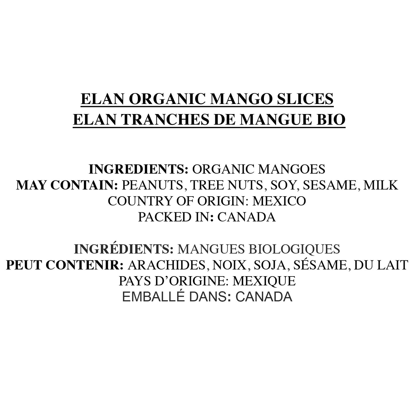 Elan Organic Mango Slices, 125 g (0.28 lb), 8-pack - image 2