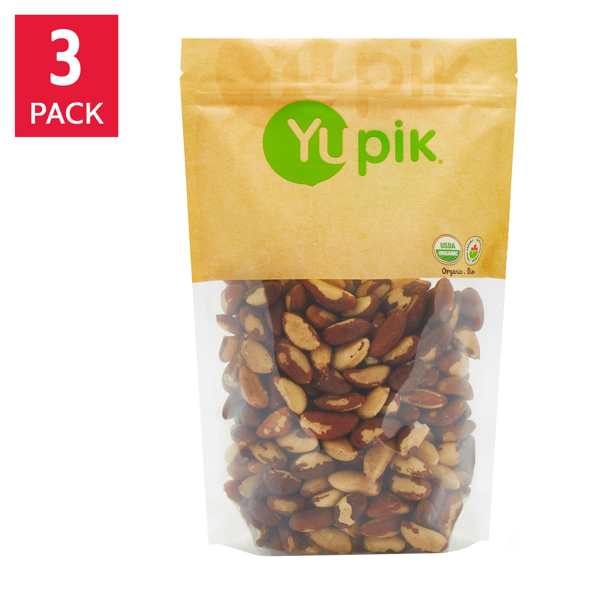 Yupik Organic Brazil Nuts, 3 × 1 kg - image 1