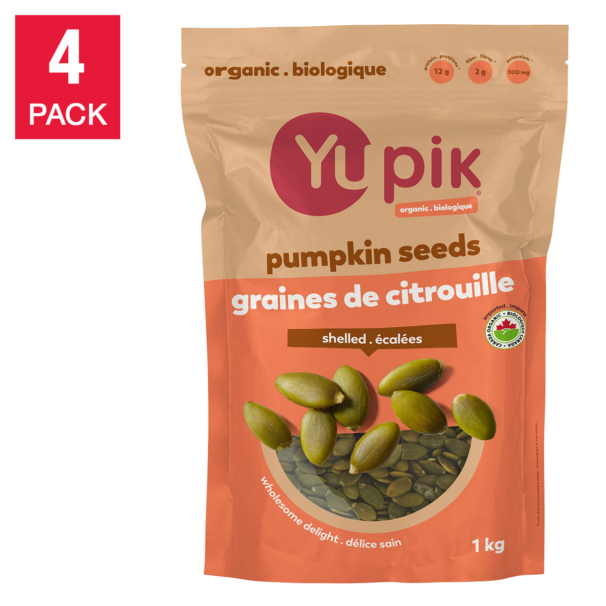 Yupik Organic Pumpkin Seeds, 4 × 1 kg - image 1