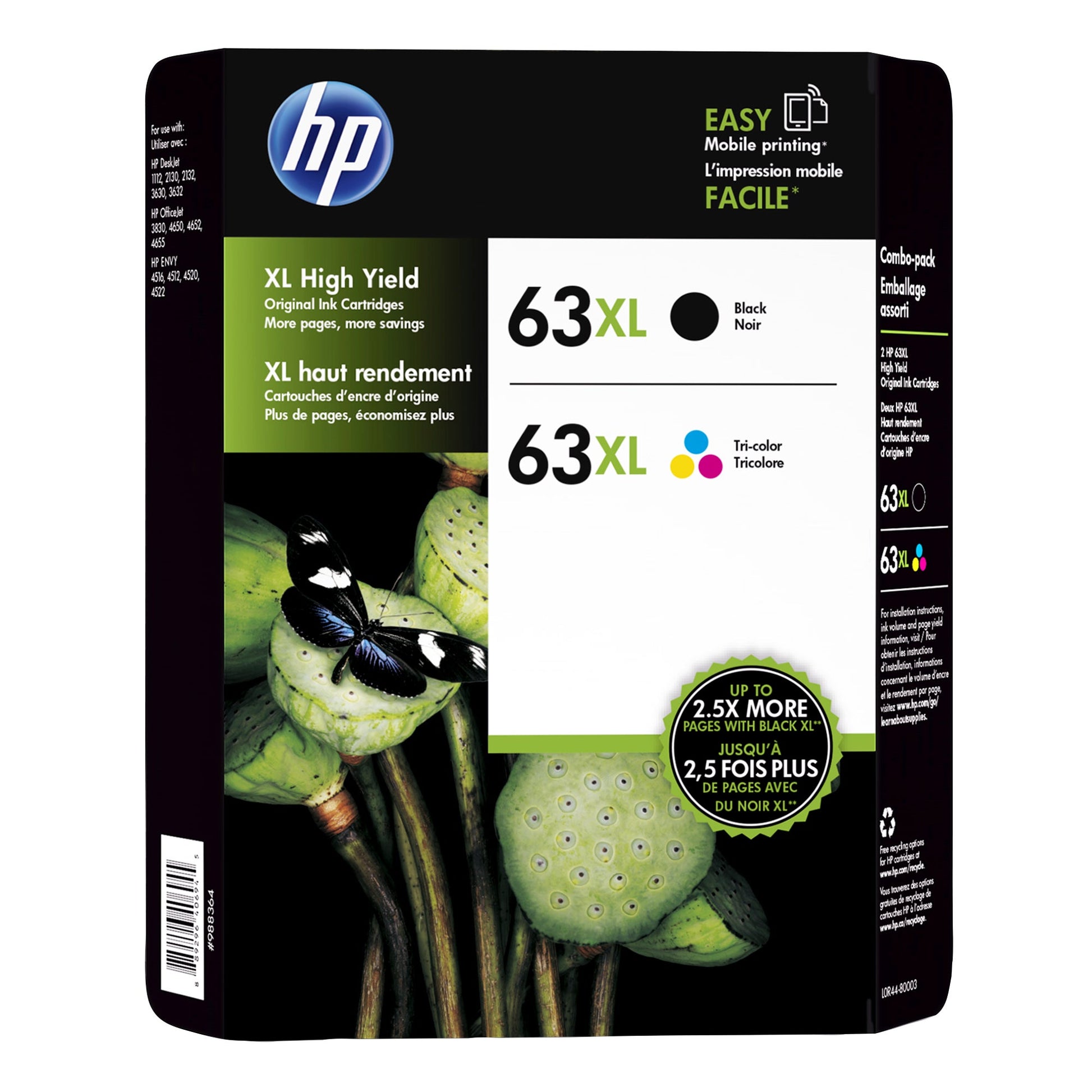 HP 63XL Black and Tri-colour Ink Cartridges, Pack of 2 - image 1