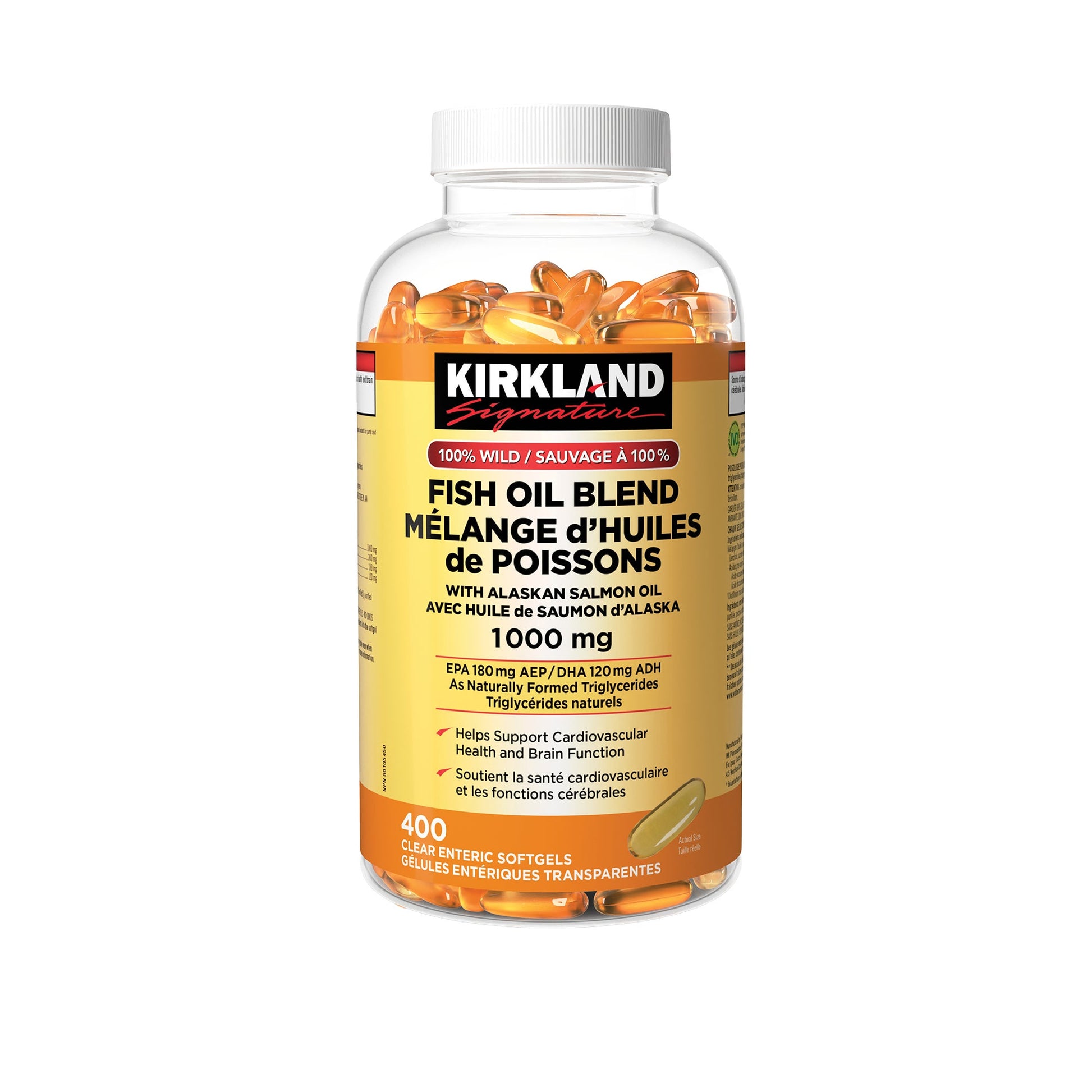 Kirkland Signature 100% Wild Fish Oil Blend, 400 Softgels - image 1