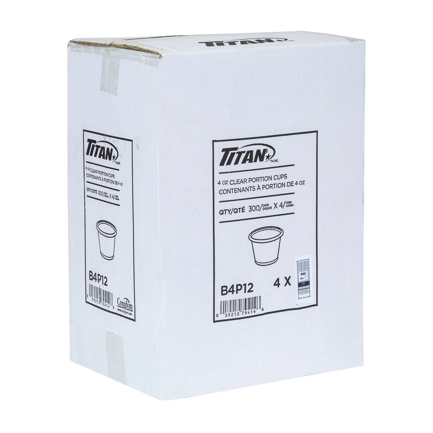 Titan Clear Plastic 4-oz Portion Cups, 4 packs of 300 - image 3