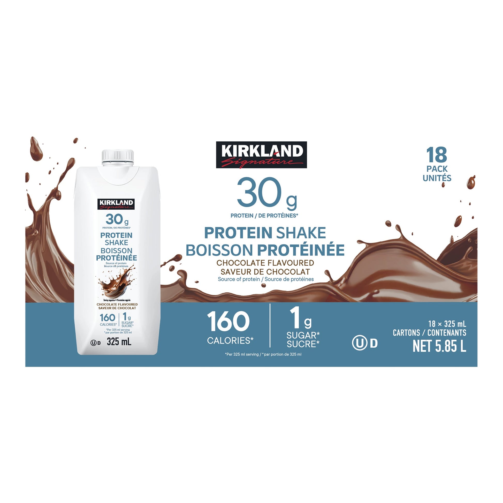 Kirkland Signature Chocolate Protein Shake, 18 x 325mL - image 1