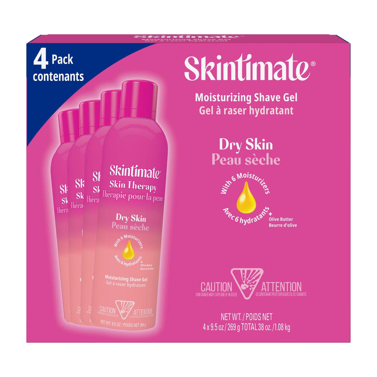 Skintimate Skin Therapy Shaving Gel, 4 × 269 g - image 1