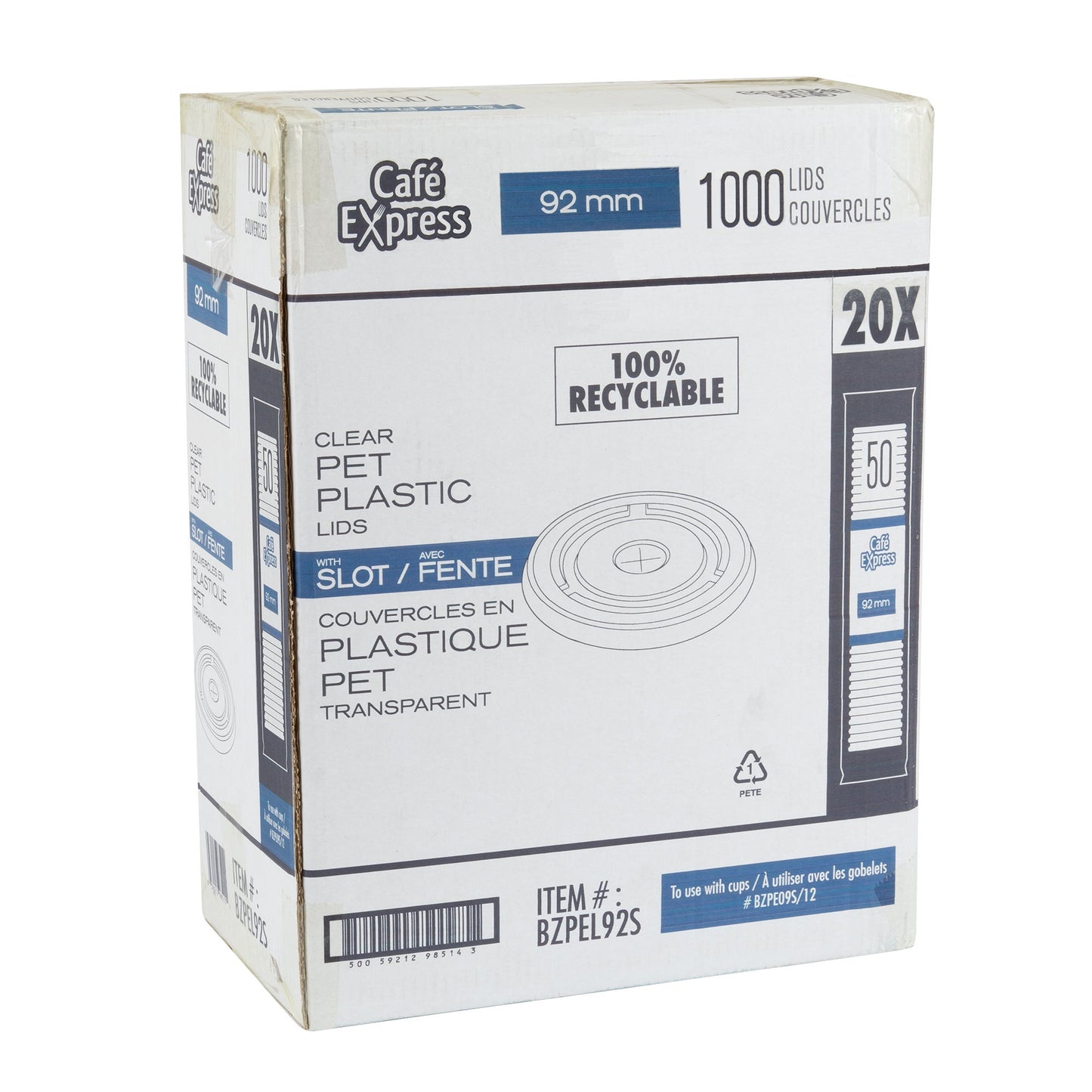 Cafe Express 92mm Slotted Lid For Cold Cups, Pack Of 1000 - image 3