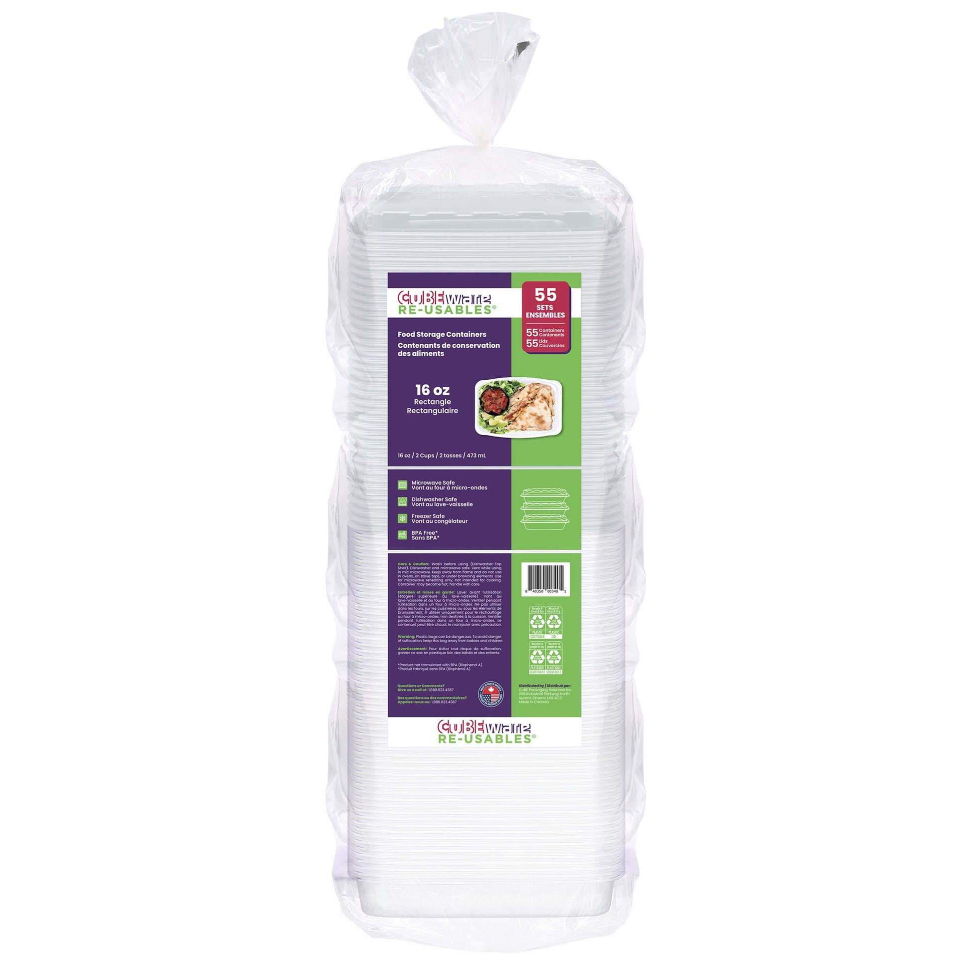 Cubeware Food Storage Containers 16 oz, Pack of 55 - image 1