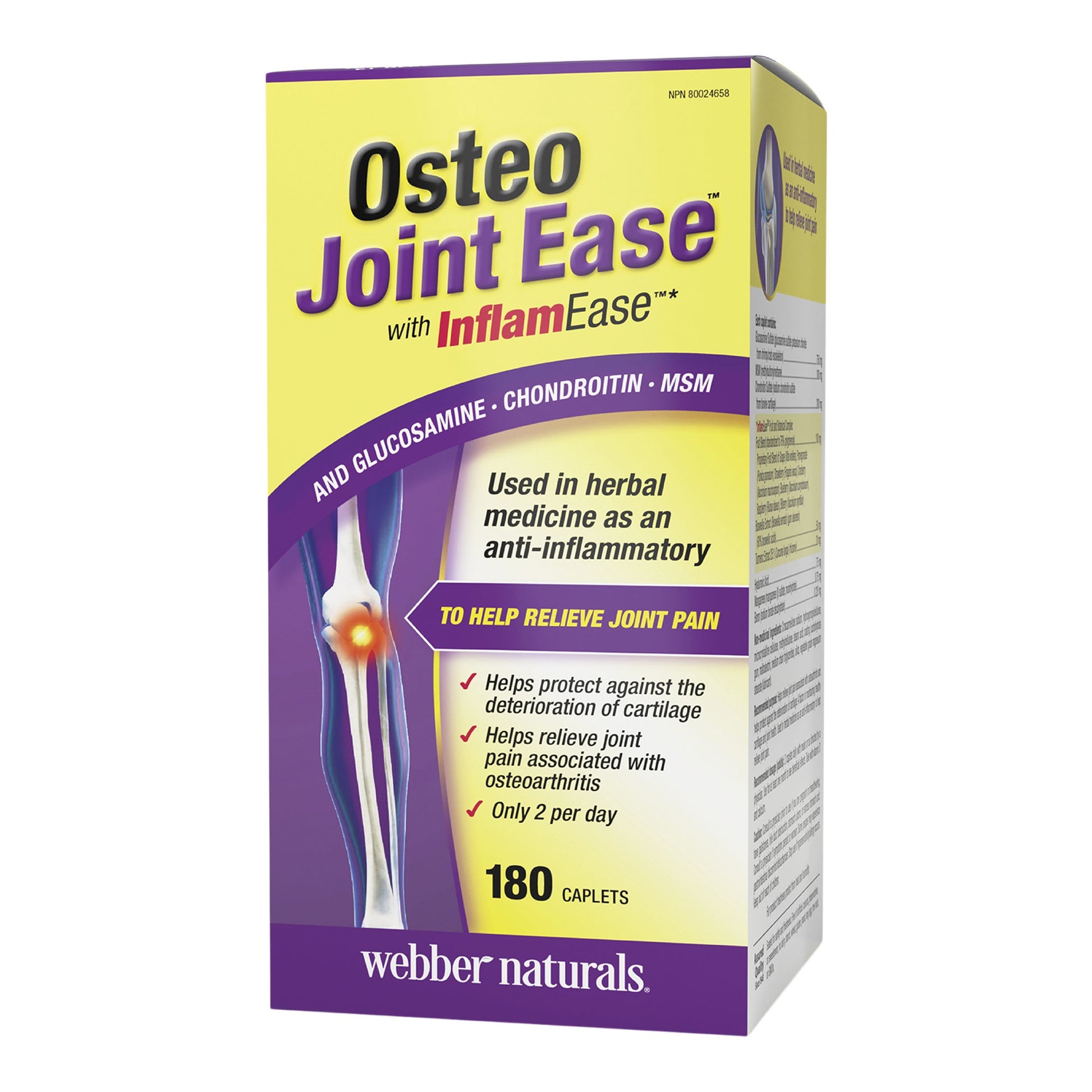 Webber Naturals Osteo Joint Ease, 180 caplets - image 1