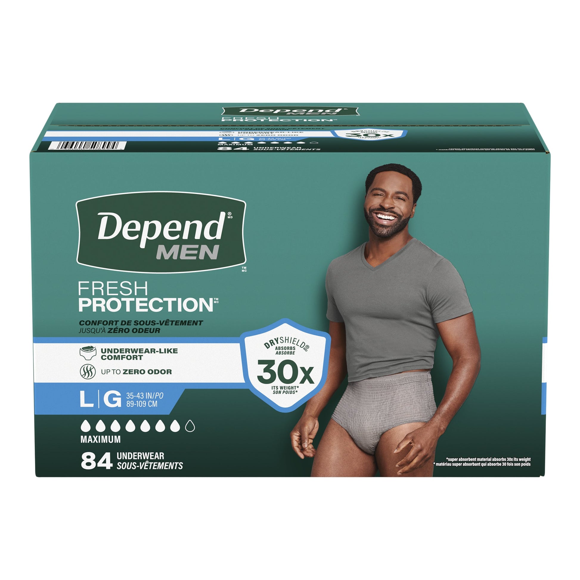 Depend Men's Maximum Absorbency Underwear, Large - image 1