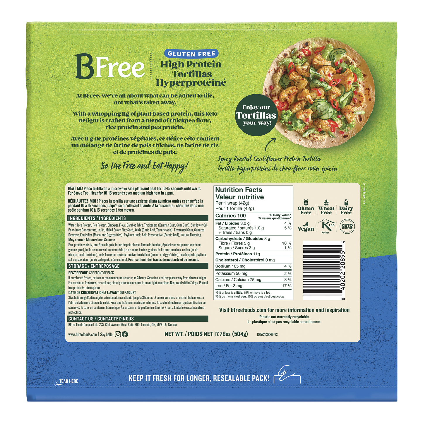 BFree High Protein Tortillas, Pack of 12 - image 3