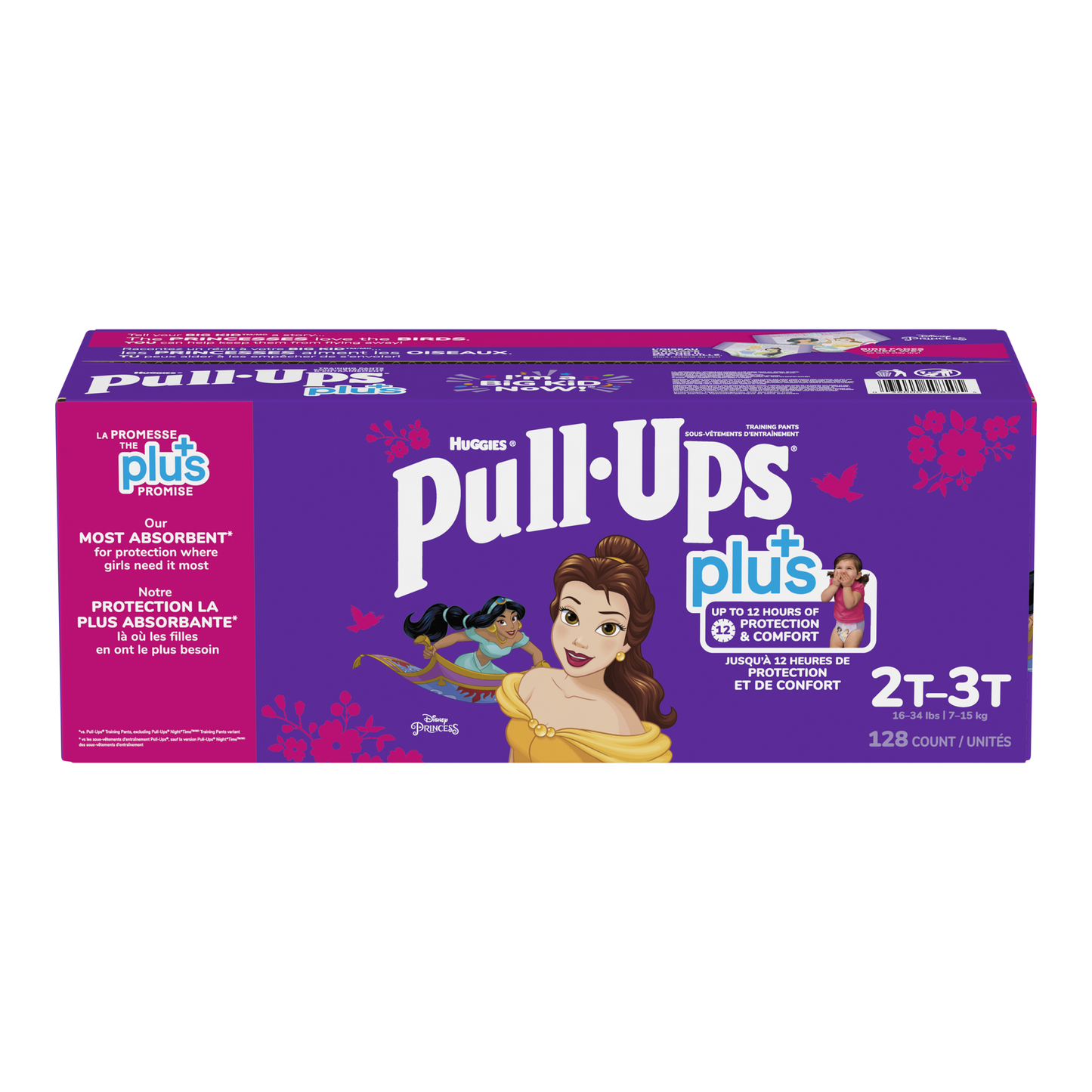 Huggies Pull-Ups Plus Training Pants 2T to 3T Girl, 128-pack - image 1