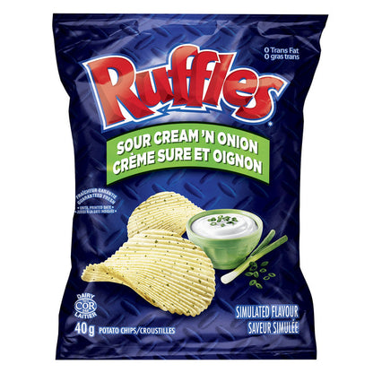 Ruffles Sour Cream 'n Onion Potato Chips, 48 × 40 g — product image