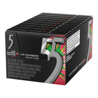 5 Flood Sour Strawberry Gum, 10 × 15 sticks — gallery image 2