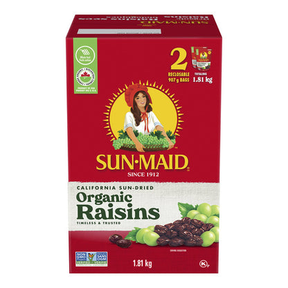 Sunmaid Organic California Sun Dried Raisins, 2 × 907 g — product image