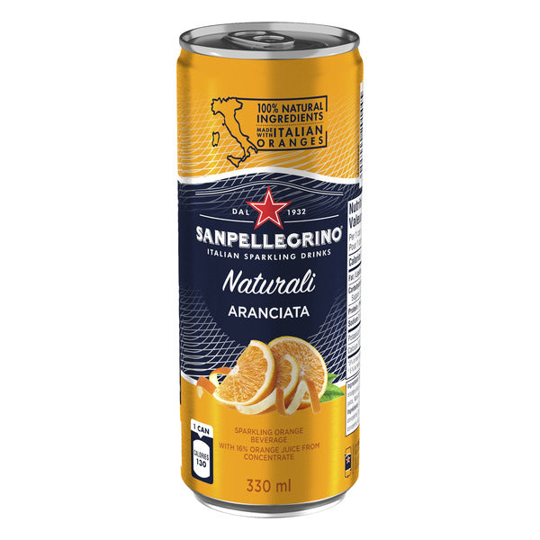 SANPELLEGRINO Naturali Aranciata Sparkling Beverage 24 × 330 mL — image 1