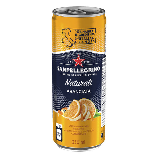 SANPELLEGRINO Naturali Aranciata Sparkling Beverage 24 × 330 mL — image 1