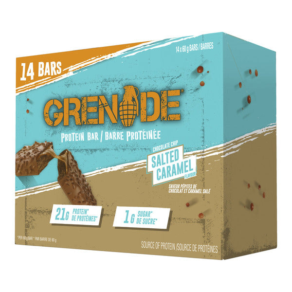 Grenade Chocolate Chip Salted Caramel Flavoured Protein Bars, 14 × 60 g — product image